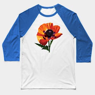 Oriental Poppy Baseball T-Shirt